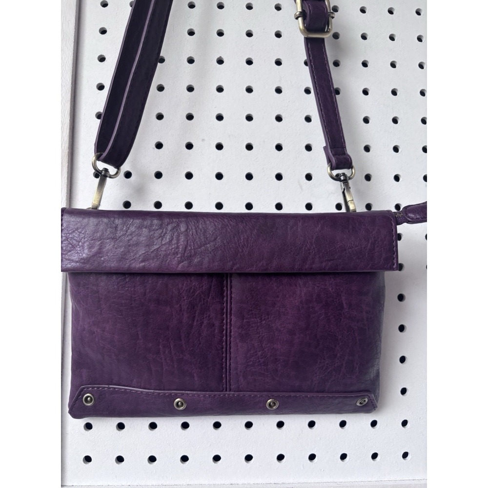 Joy Susan Burgundy Crossbody Faux Leather Shoulder Purse Magnetic Snap Rectangle